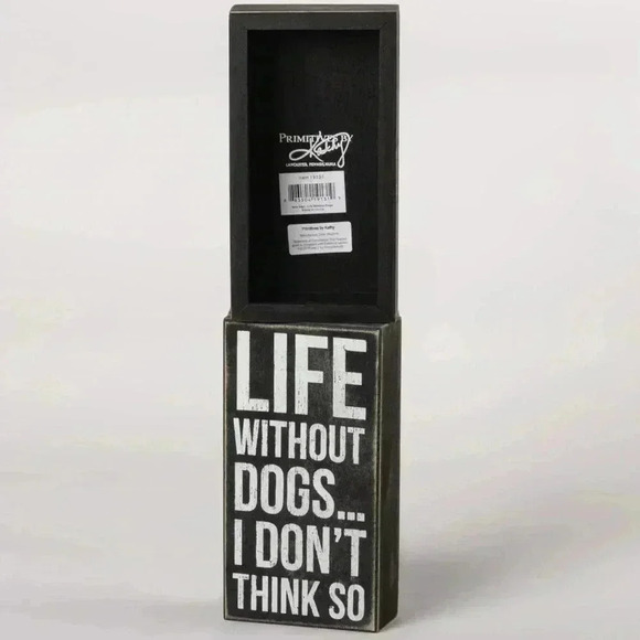 ❤️ “Life Without Dogs” Primitives By Kathy Decorative Box Sign, 4  x 7.5 Inches - Picture 2 of 4